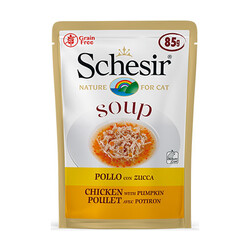 Schesir - Schesir Tavuklu ve Bal Kabaklı Tahılsız Yetişkin Kedi Çorbası 6 Adet 85 Gr 