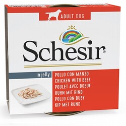 Schesir - Schesir Tavuklu ve Sığır Etli Jelly Yetişkin Köpek Konservesi 150 Gr 