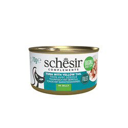 Schesir - Schesir Ton Balığı ve Sarı Kuyruk Balıklı Jöleli Yetişkin Kedi Konservesi 6 Adet 70 Gr 