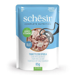Schesir - Schesir Pouch Ton Balıklı ve Levrekli Jelly Yetişkin Kedi Konservesi 85 Gr 