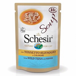 Schesir - Schesir Ton Balıklı ve Kalamarlı Tahılsız Kedi Çorbası 6 Adet 85 Gr 