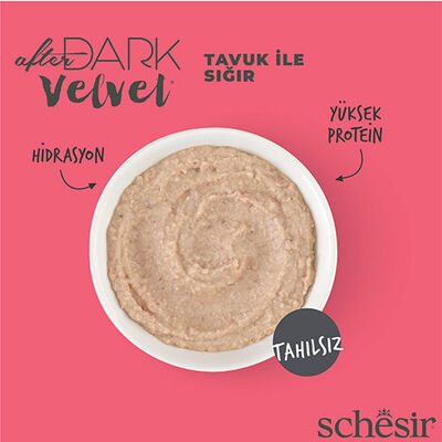 Schesir After Dark Pouch Tavuklu ve Sığır Etli Tahılsız Yetişkin Kedi Konservesi 80 Gr 