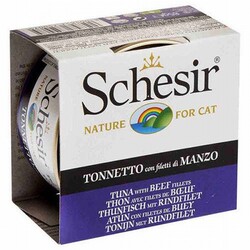Schesir - Schesir Ton Balıklı ve Sığır Etli Jelly Yetişkin Kedi Konservesi 6 Adet 85 Gr 