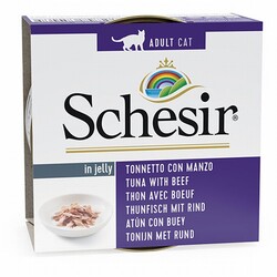 Schesir - Schesir Ton Balıklı ve Sığır Etli Jelly Yetişkin Kedi Konservesi 85 Gr 
