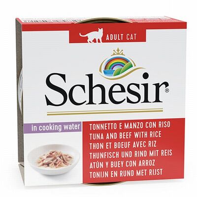 Schesir Ton Balıklı ve Sığır Etli Yetişkin Kedi Konservesi 6 Adet 85 Gr 