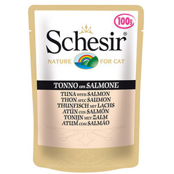 Schesir - Schesir Pouch Ton Balıklı ve Somonlu Yetişkin Kedi Konservesi 85 Gr 