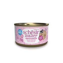 Schesir - Schesir Babycat Tavuklu ve Ciğerli Tahılsız Yavru Kedi Konservesi 12 Adet 70 Gr 