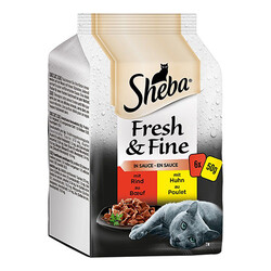 Sheba - Sheba Fresh&Fine Sığır Etli ve Tavuklu Yetişkin Kedi Konservesi 6x50 Gr 