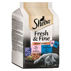 Sheba - Sheba Pouch Fresh&Fine Balıklı Yetişkin Kedi Konservesi 6x50 Gr 