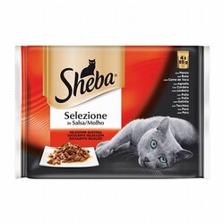 Sheba - Sheba Pouch Multipack Etli Seçenekli Yetişkin Kedi Konservesi 4x85 Gr 