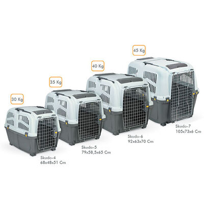 Skudo-4 Iata Tekerleksiz Plastik Kedi ve Köpek Taşıma Kafesi 68x48x51 Cm 