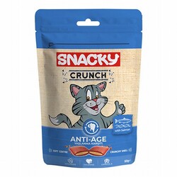 Snacky - Snacky Crunch Anti-Age Yaşlanma Karşıtı Somonlu Kedi Ödülü 60 Gr 