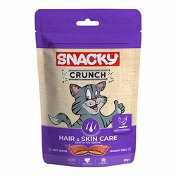 Snacky - Snacky Crunch Deri ve Tüy Bakımı Tavuklu Kedi Ödülü 10x60 Gr 