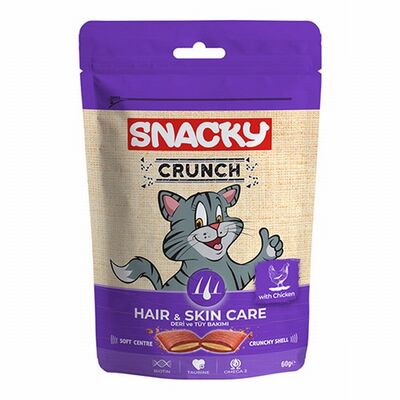 Snacky Crunch Hair Skin Deri ve Tüy Bakımı Tavuklu Kedi Ödülü 10x60 Gr 