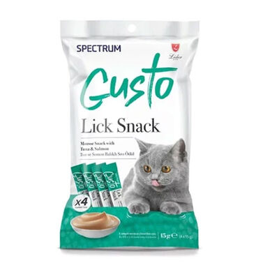 Spectrum Gusto Ton Balıklı ve Somonlu Sıvı Kedi Ödül Maması 4x15 Gr 