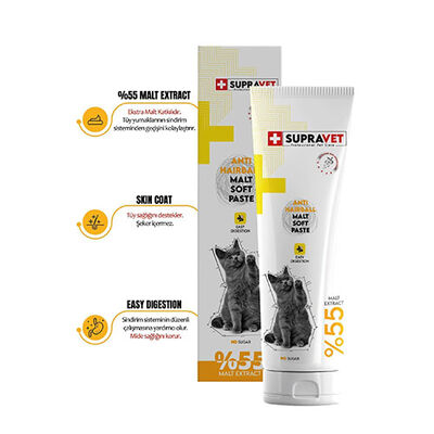 Supravet Anti Hairball Tüy Yumağı Önleyici Kedi Malt Macunu 30 Gr 
