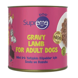 Supreme - Supreme Dog Sos İçinde Kuzulu Mini Irk Yetişkin Köpek Konservesi 200 Gr 