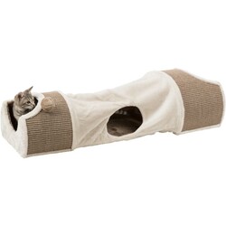 Trixie - Trixie 2 Bölümlü Peluş Jut Kedi Oyun Tüneli 110x30x38 Cm