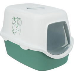 Trixie - Trixie Kapalı Kedi Tuvaleti 40x40x56 Cm Yeşil Beyaz 