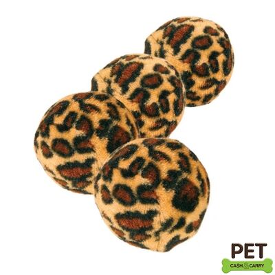 Trixie Leopar Desenli Top Kedi Oyuncağı 4'lü 4 Cm