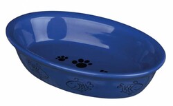 Trixie - Trixie Balık Desenli Seramik Kedi Mama Su Kabı 0,2 Lt 15x10 Cm