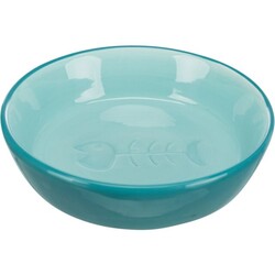 Trixie - Trixie Balık Kılçığı Motifli Seramik Kedi Mama Su Kabı 0,2 Lt 13 Cm