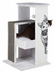 Trixie - Trixie Kedi Tırmalama ve Oyun Evi 101 Cm Beyaz Gri