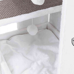 Trixie Kedi Tırmalama ve Oyun Evi 101 Cm Beyaz Gri - Thumbnail