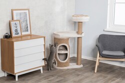Trixie Kedi Tırmalama ve Oyun Evi 117 Cm Açık Gri Kahverengi - Thumbnail