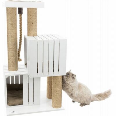 Trixie Kedi Tırmalama ve Oyun Evi 114 Cm Beyaz Kum Beji 