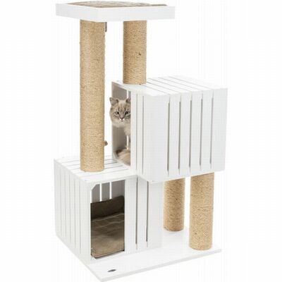 Trixie Kedi Tırmalama ve Oyun Evi 114 Cm Beyaz Kum Beji 