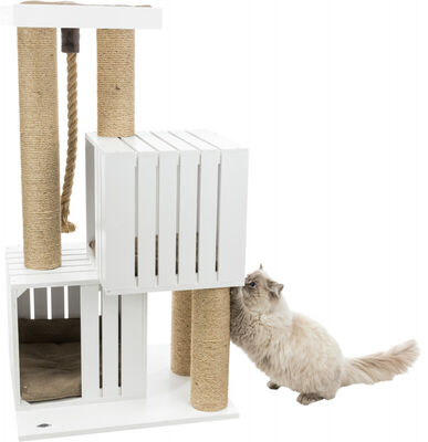 Trixie Kedi Tırmalama ve Oyun Evi 114 Cm Beyaz Kum Beji