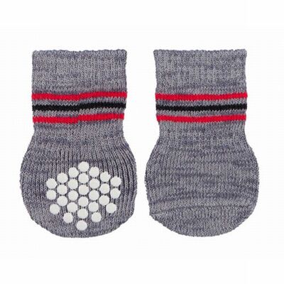 Trixie Kaymaz Tabanlı Köpek Çorabı 2 Adet Gri L-XL 