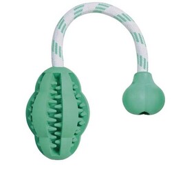 Trixie - Trixie Kauçuk Dental İpli Top Köpek Oyuncağı 28 Cm