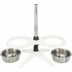 Trixie Paslanmaz Çelik Melamin Ayaklı Köpek Mama ve Su Kabı 2x1,6 Lt 21 Cm Beyaz - Thumbnail