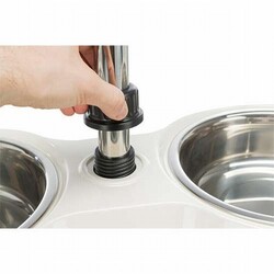 Trixie Paslanmaz Çelik Melamin Ayaklı Köpek Mama ve Su Kabı 2x1,6 Lt 21 Cm Beyaz - Thumbnail