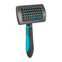 Trixie - Trixie Masaj ve Tüy Parlatma Köpek Fırçası 10x17 Cm Koyu Gri Mavi 