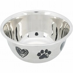 Trixie - Trixie Paslanmaz Çelik Pati Desenli Köpek Mama Su Kabı 1 Lt 13 Cm 