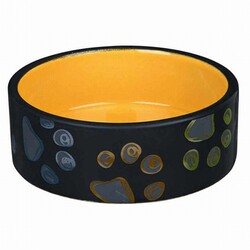 Trixie - Trixie Pati Desenli Seramik Köpek Mama Su Kabı 0,75 Lt 15 Cm 
