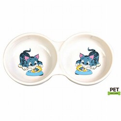 Trixie - Trixie İkili Porselen Kedi Mama Su Kabı 2x0,15 Lt 