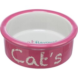 Trixie - Trixie Seramik Kedi Mama ve Su Kabı 0,3 Lt 12 Cm Antik Pembe Açık Gri