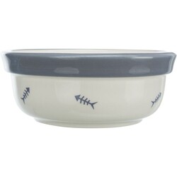 Trixie - Trixie Seramik Kedi Mama ve Su Kabı 0,3 Lt 12 Cm Beyaz Mavi Gri