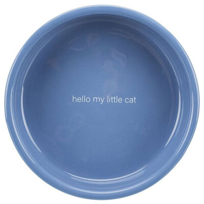 Trixie Seramik Kedi Mama ve Su Kabı 0,3 Lt 15 Cm Açık Mavi Beyaz 