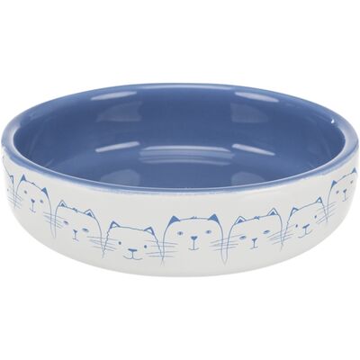 Trixie Seramik Kedi Mama ve Su Kabı 0,3 Lt 15 Cm Açık Mavi Beyaz