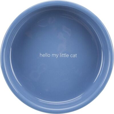 Trixie Seramik Kedi Mama ve Su Kabı 0,3 Lt 15 Cm Açık Mavi Beyaz