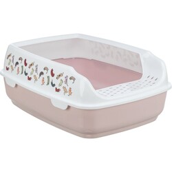 Trixie - Trixie Yüksek Kenarlı Açık Kedi Tuvaleti 38x20x50 Cm Açık Lila Beyaz
