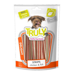 Truly - Truly Delight Tavuklu ve Balıklı Şerit Yumuşak Köpek Ödülü 90 Gr 