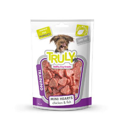Truly Training Kalp Şeklinde Tavuklu ve Balıklı Yumuşak Yavru Köpek Ödülü 90 Gr