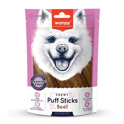 Wanpy - Wanpy Chewy Puff Sticks Sığır Etli Tahılsız Köpek Ödülü 100 Gr 