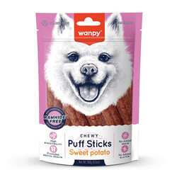 Wanpy - Wanpy Chewy Puff Sticks Tatlı Patatesli Tahılsız Köpek Ödülü 100 Gr 